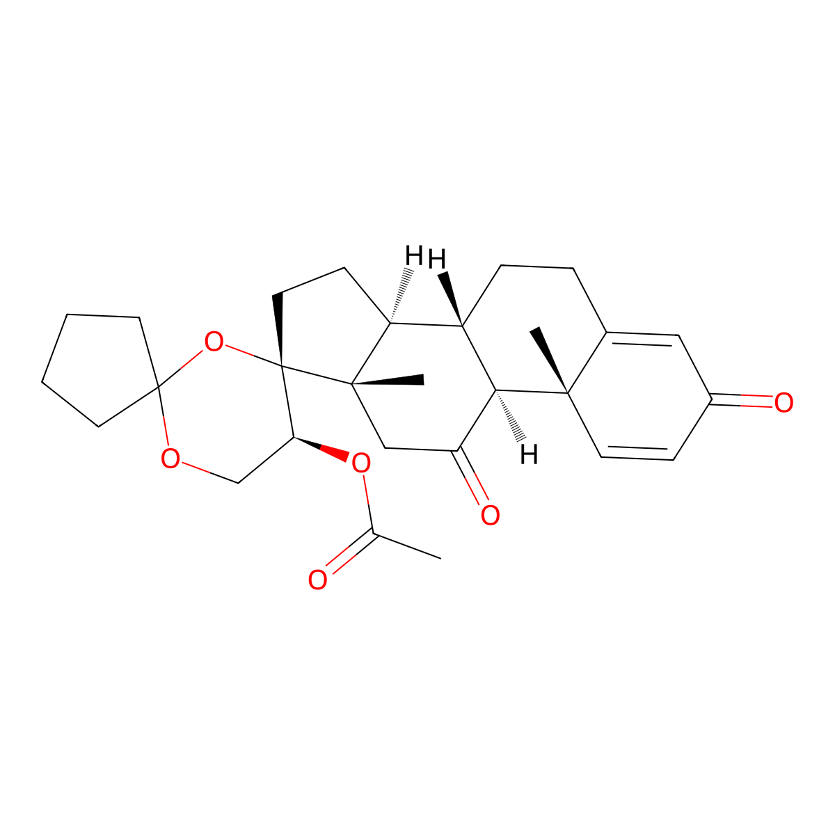 17,20alpha,21-Trihydroxypregna-1,4-diene-3,11-dione 20-acetate molecular structure, CAS 4003-79-6