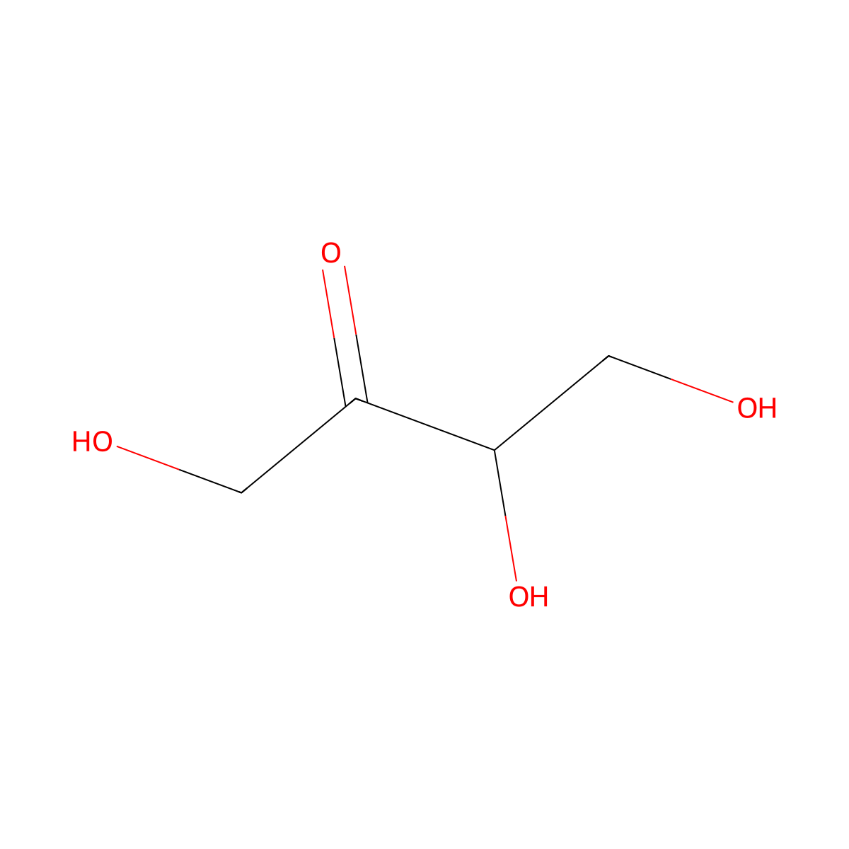 Erythrulose, DL- molecular structure, CAS 40031-31-0