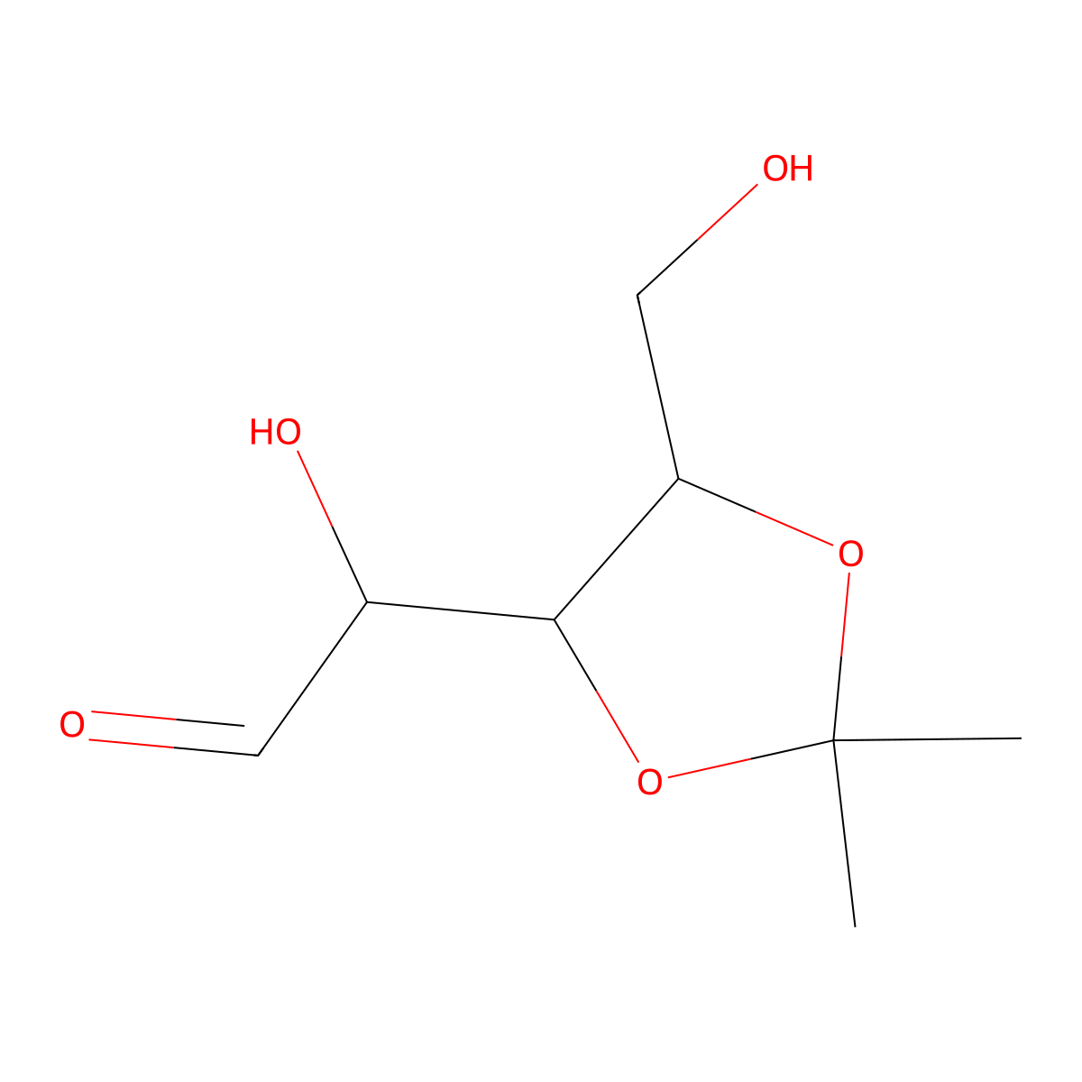 3,4-O-Isopropylidene-L-arabinose molecular structure, CAS 40031-36-5