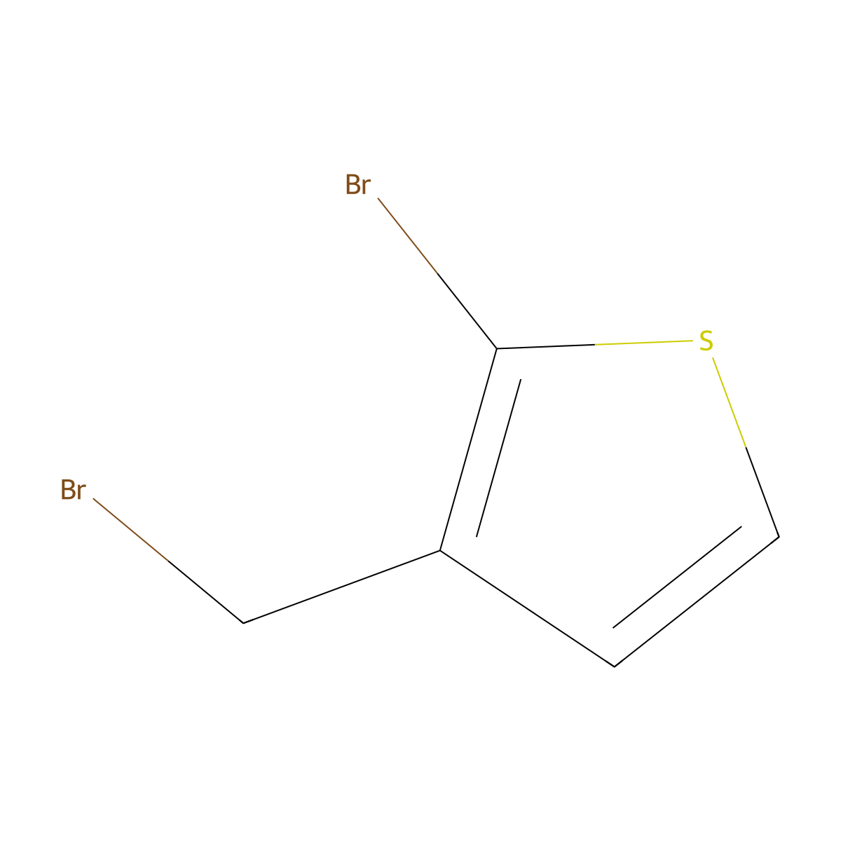 2-Bromo-3-(bromomethyl)thiophene molecular structure, CAS 40032-76-6