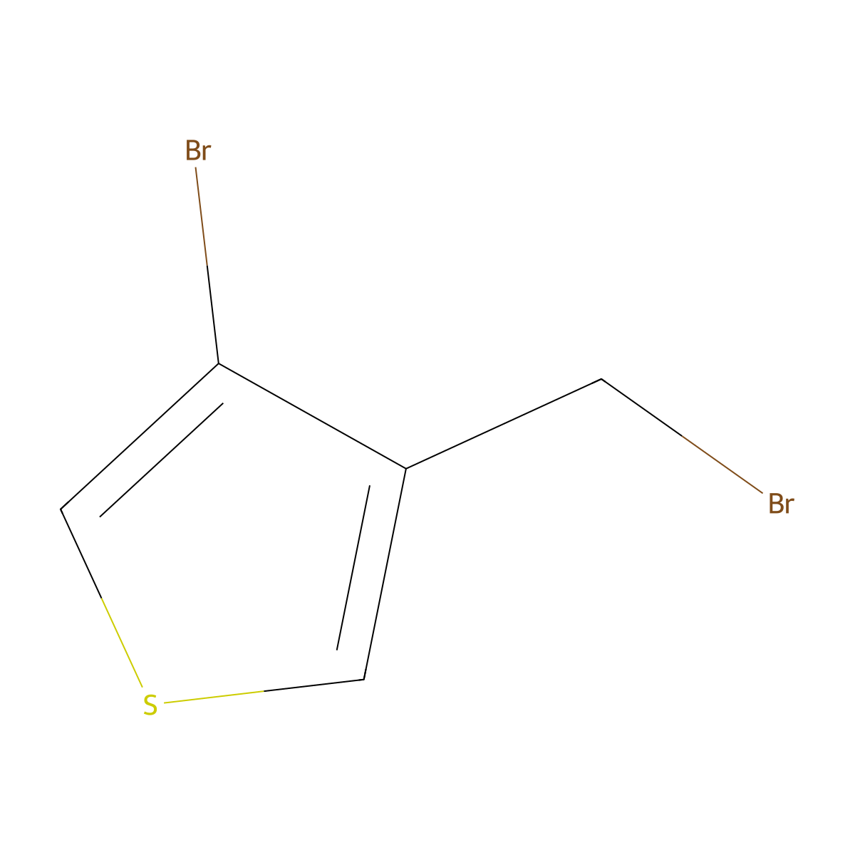 3-Bromo-4-(bromomethyl)thiophene molecular structure, CAS 40032-80-2