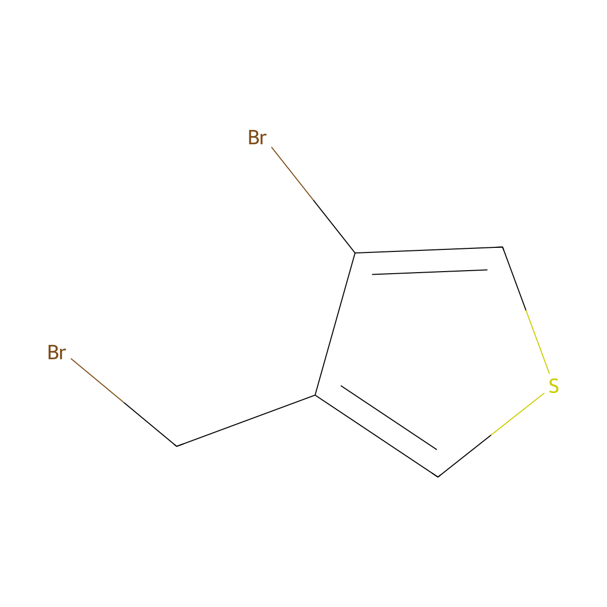 3-Bromo-4-(bromomethyl)thiophene molecular structure, CAS 40032-80-2