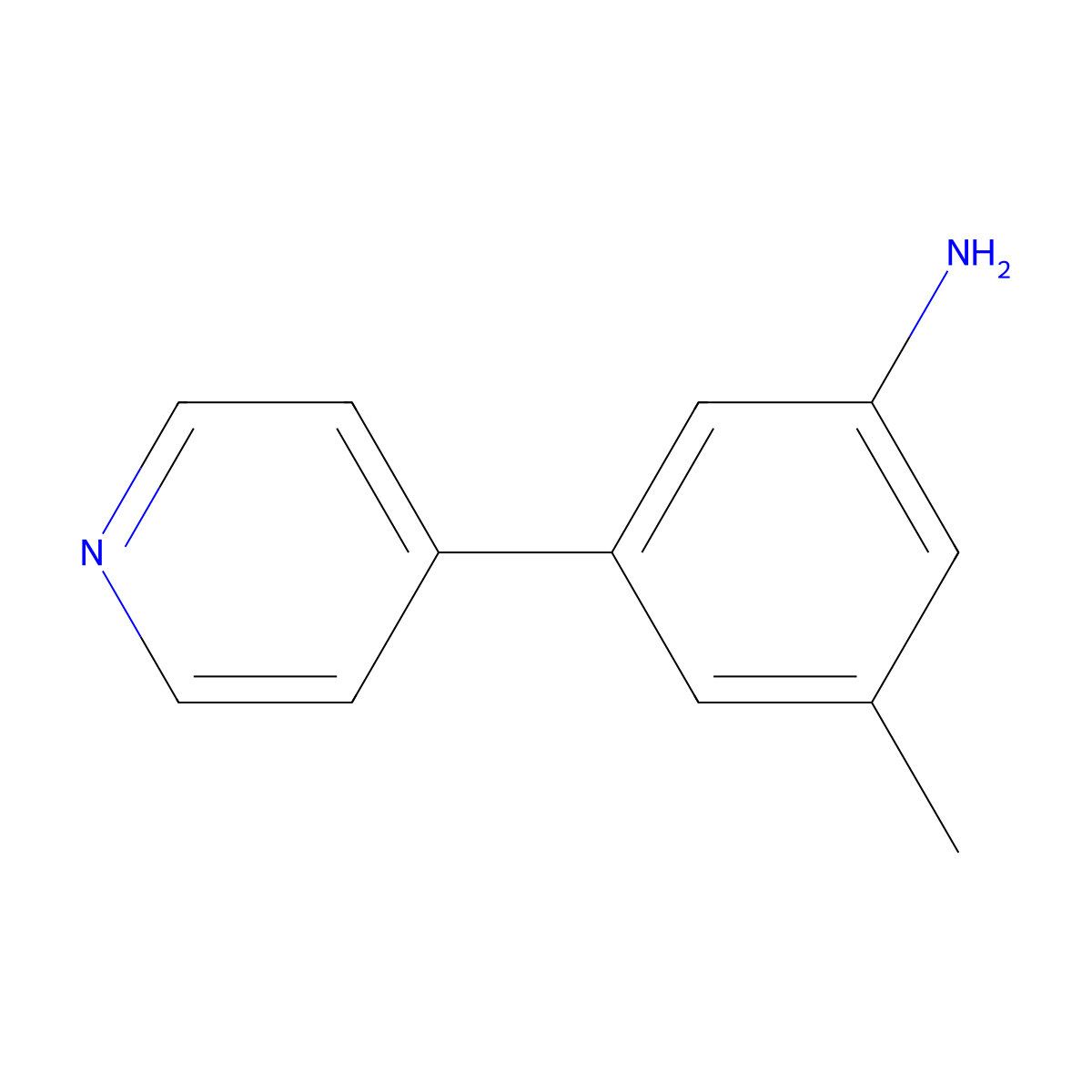 3-Methyl-5-(pyridin-4-yl)aniline molecular structure, CAS 40035-41-4