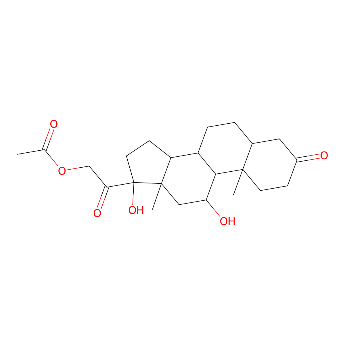 [2-(11,17-dihydroxy-10,13-dimethyl-3-oxo-2,4,5,6,7,8,9,11,12,14,15,16-dodecahydro-1H-cyclopenta[a]phenanthren-17-yl)-2-oxoethyl] acetate molecular structure, CAS 4004-68-6