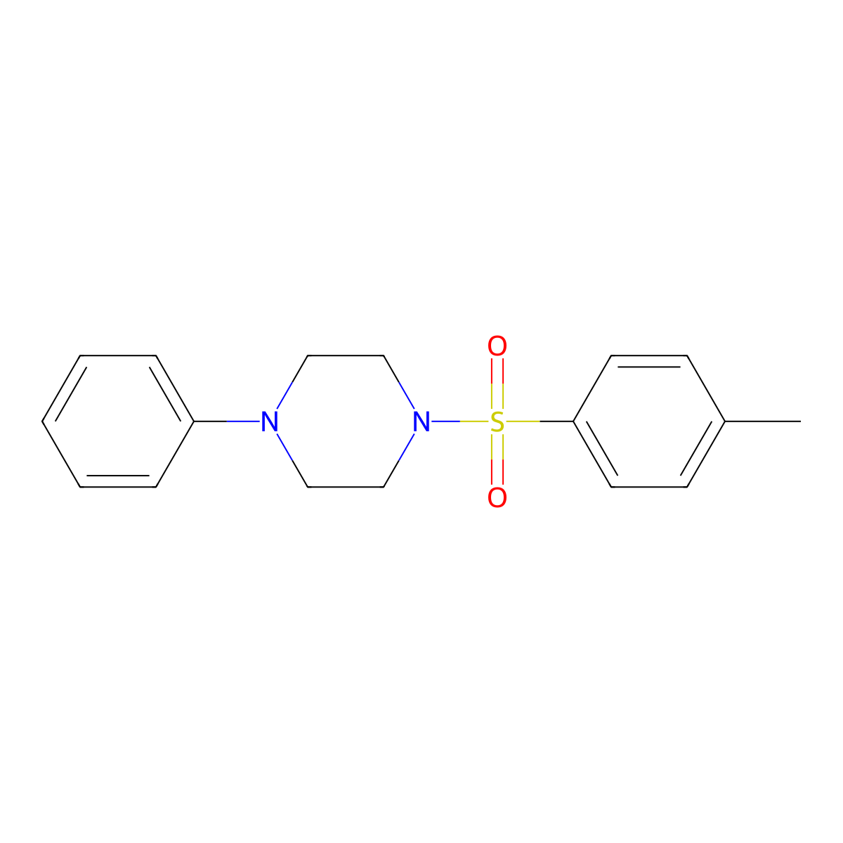 4-Phenyl-1-(p-tolylsulphonyl)piperazine molecular structure, CAS 4004-96-0