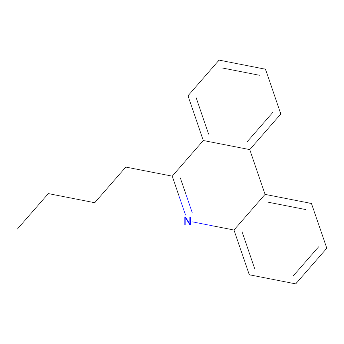 6-Butylphenanthridine molecular structure, CAS 40041-40-5
