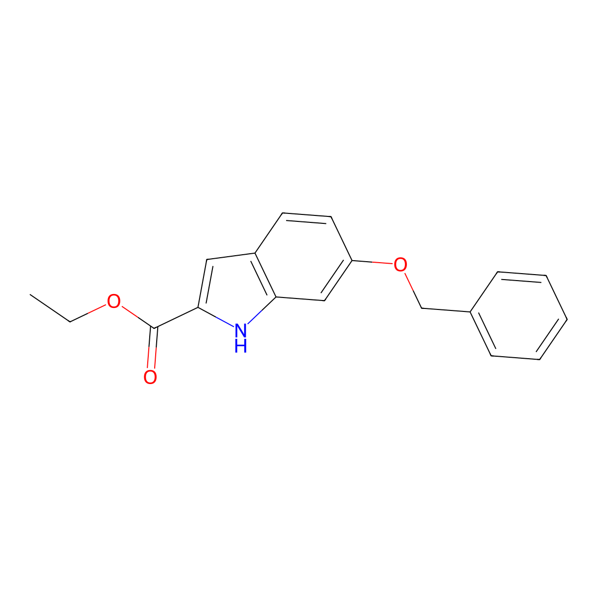 ethyl 6-(benzyloxy)-1H-indole-2-carboxylate molecular structure, CAS 40047-20-9