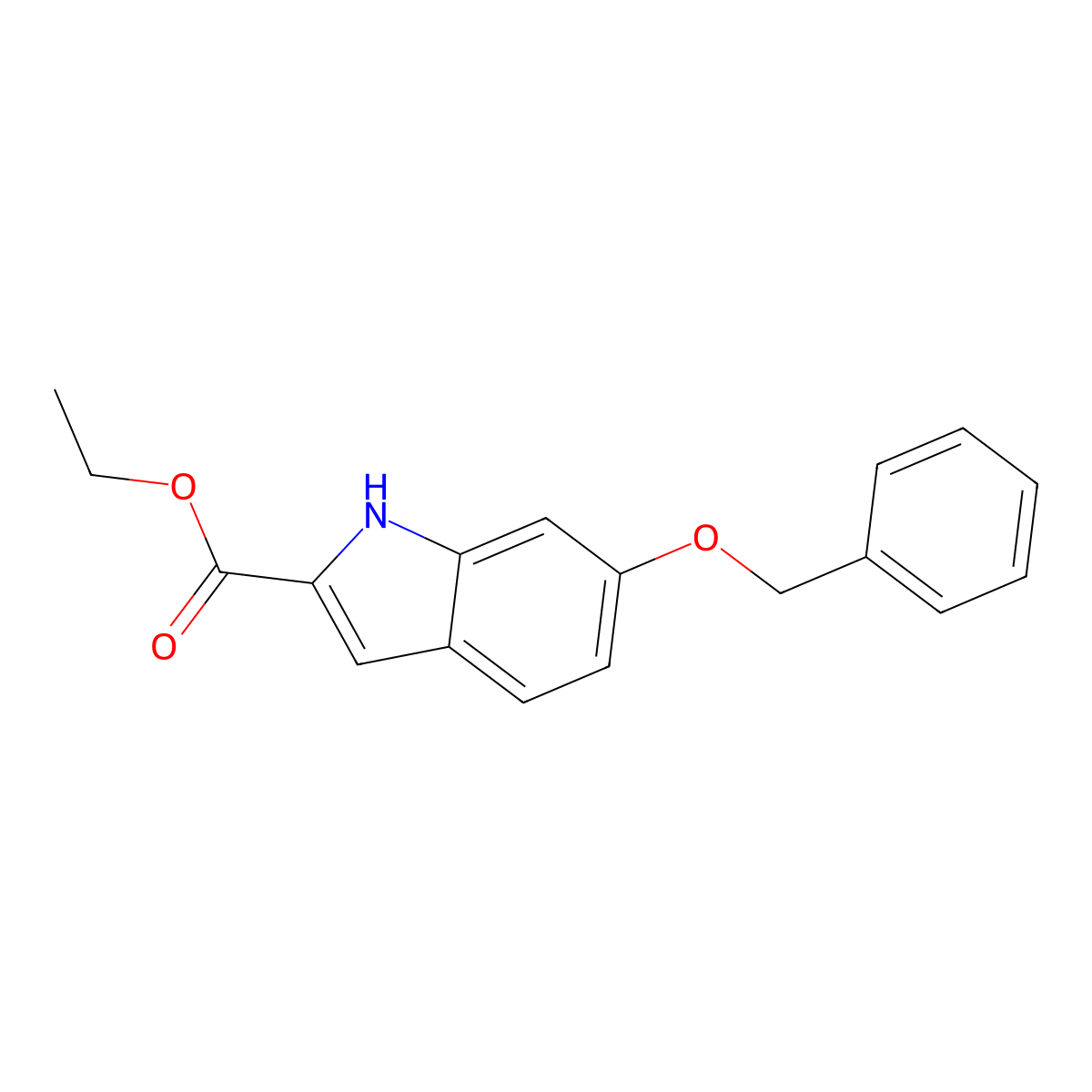 ethyl 6-(benzyloxy)-1H-indole-2-carboxylate molecular structure, CAS 40047-20-9