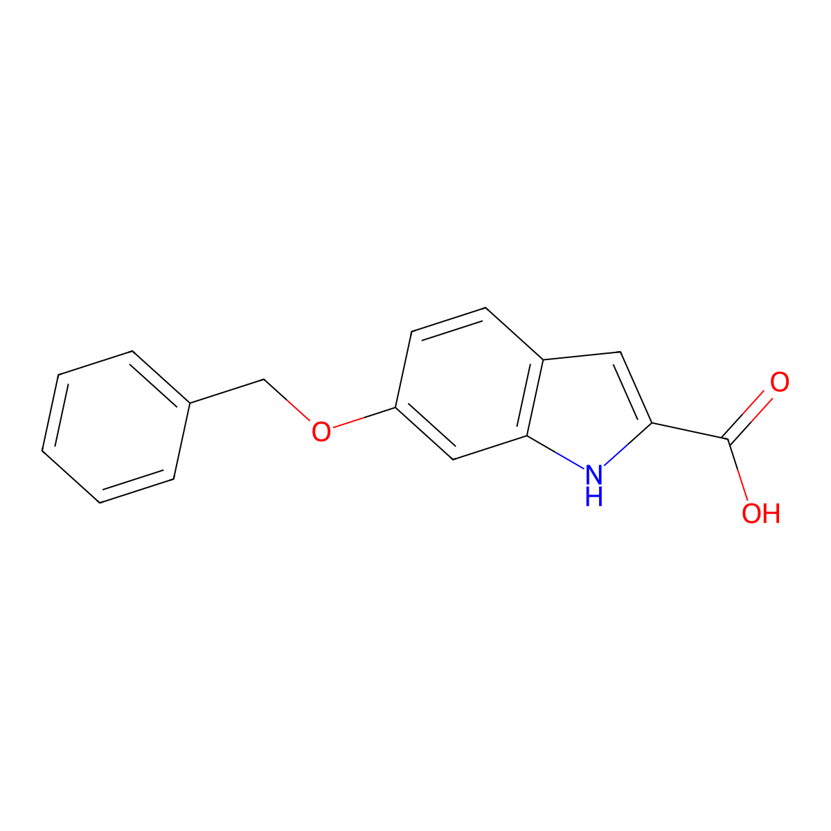 6-(benzyloxy)-1H-indole-2-carboxylic acid molecular structure, CAS 40047-22-1