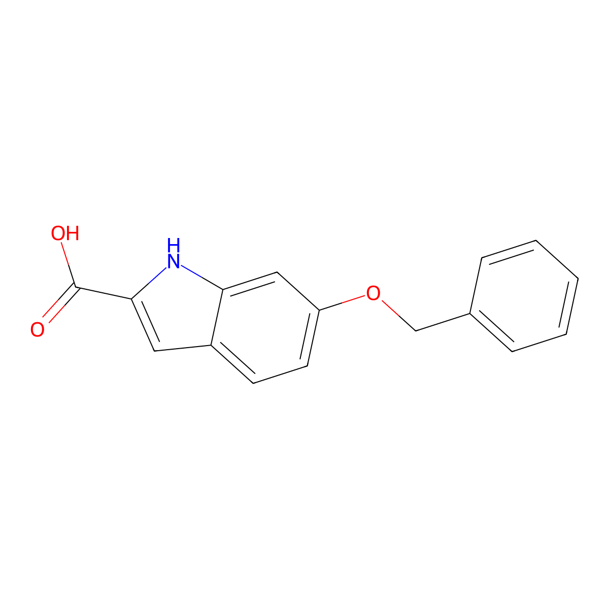 6-(benzyloxy)-1H-indole-2-carboxylic acid molecular structure, CAS 40047-22-1