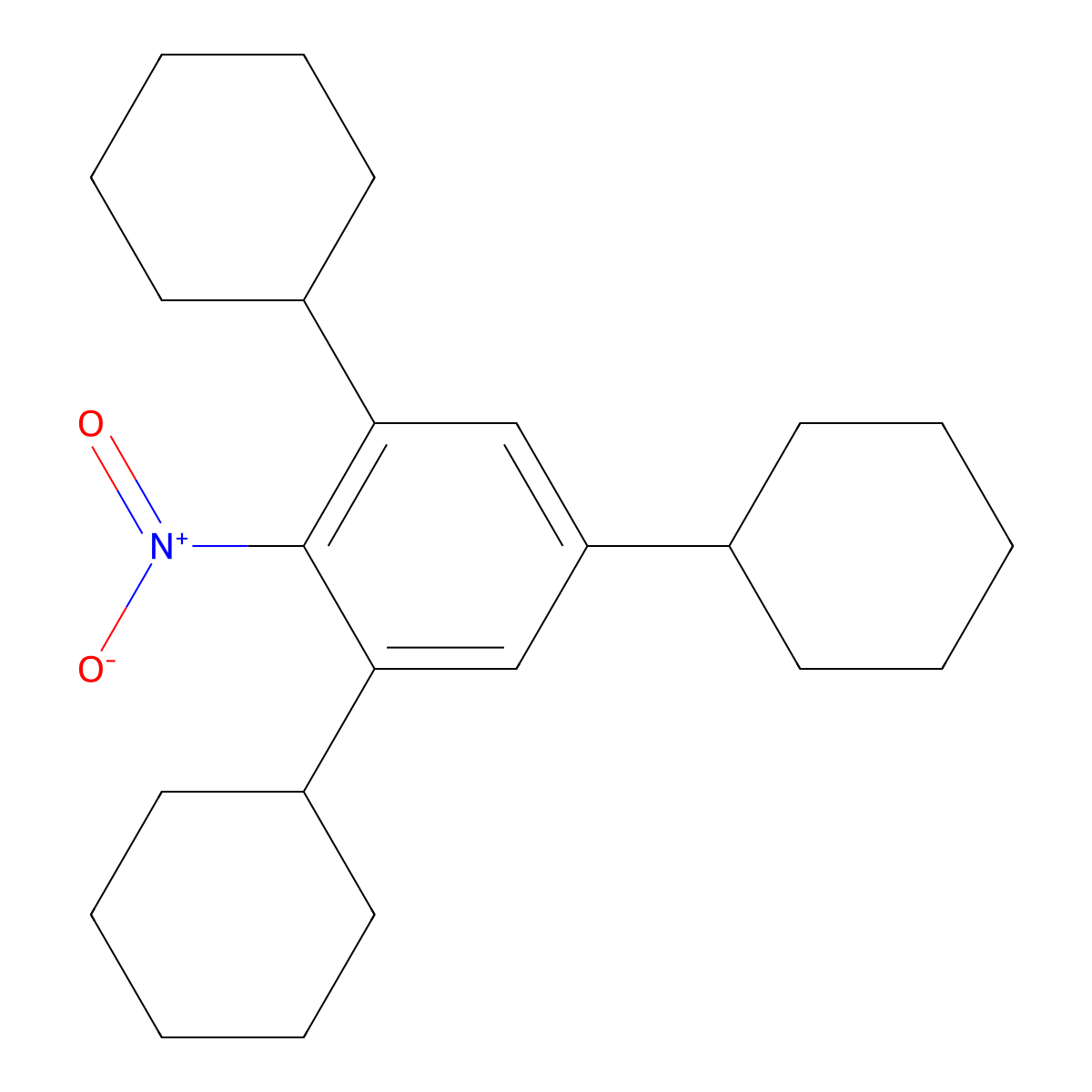 (2-Nitrobenzene-1,3,5-triyl)tricyclohexane molecular structure, CAS 40049-67-0