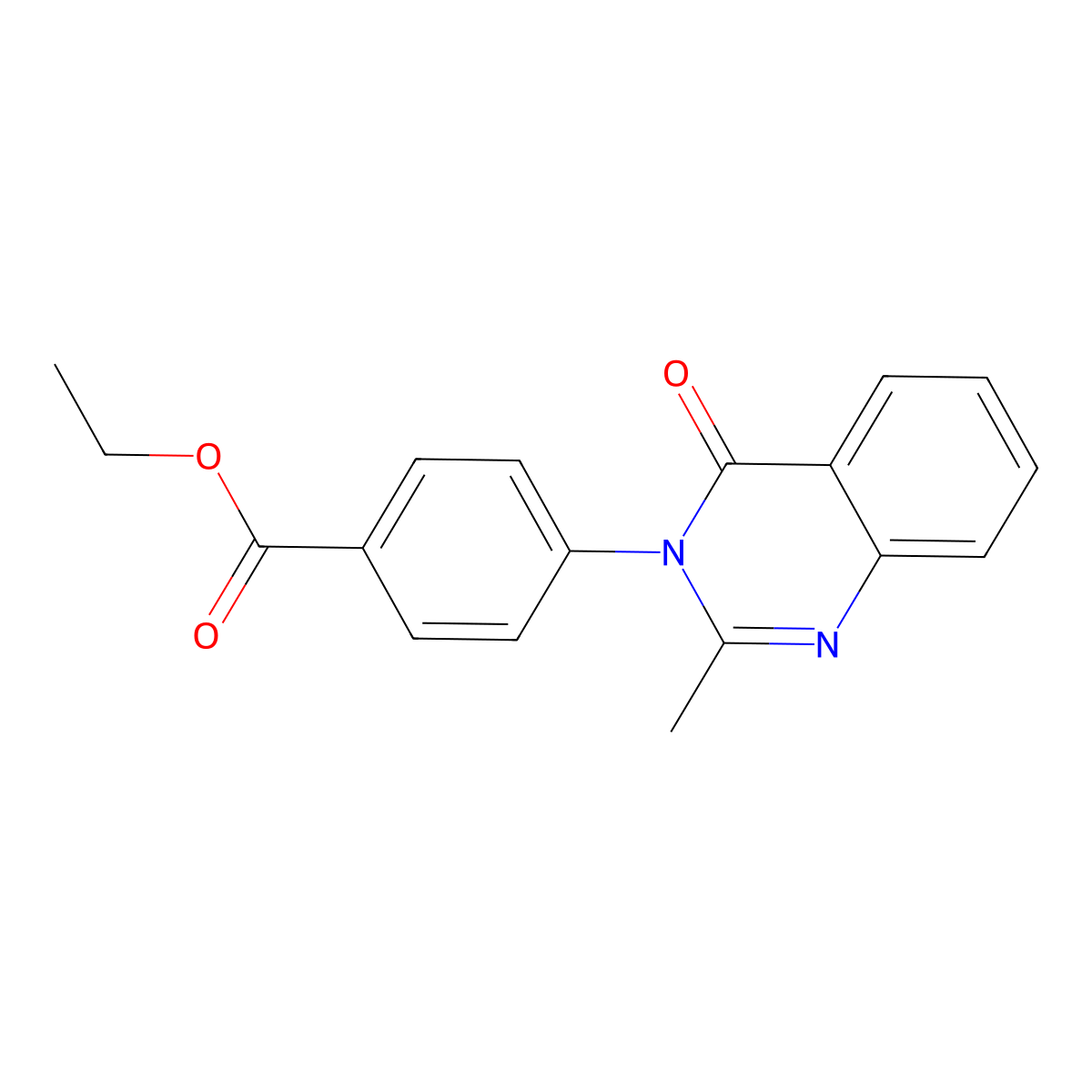 ethyl 4-(2-methyl-4-oxoquinazolin-3(4H)-yl)benzoate molecular structure, CAS 4005-02-1