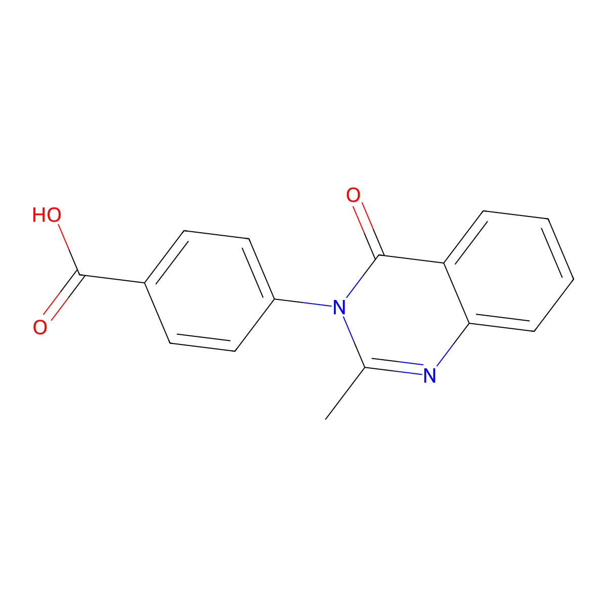 4-(2-methyl-4-oxoquinazolin-3(4H)-yl)benzoic acid molecular structure, CAS 4005-05-4