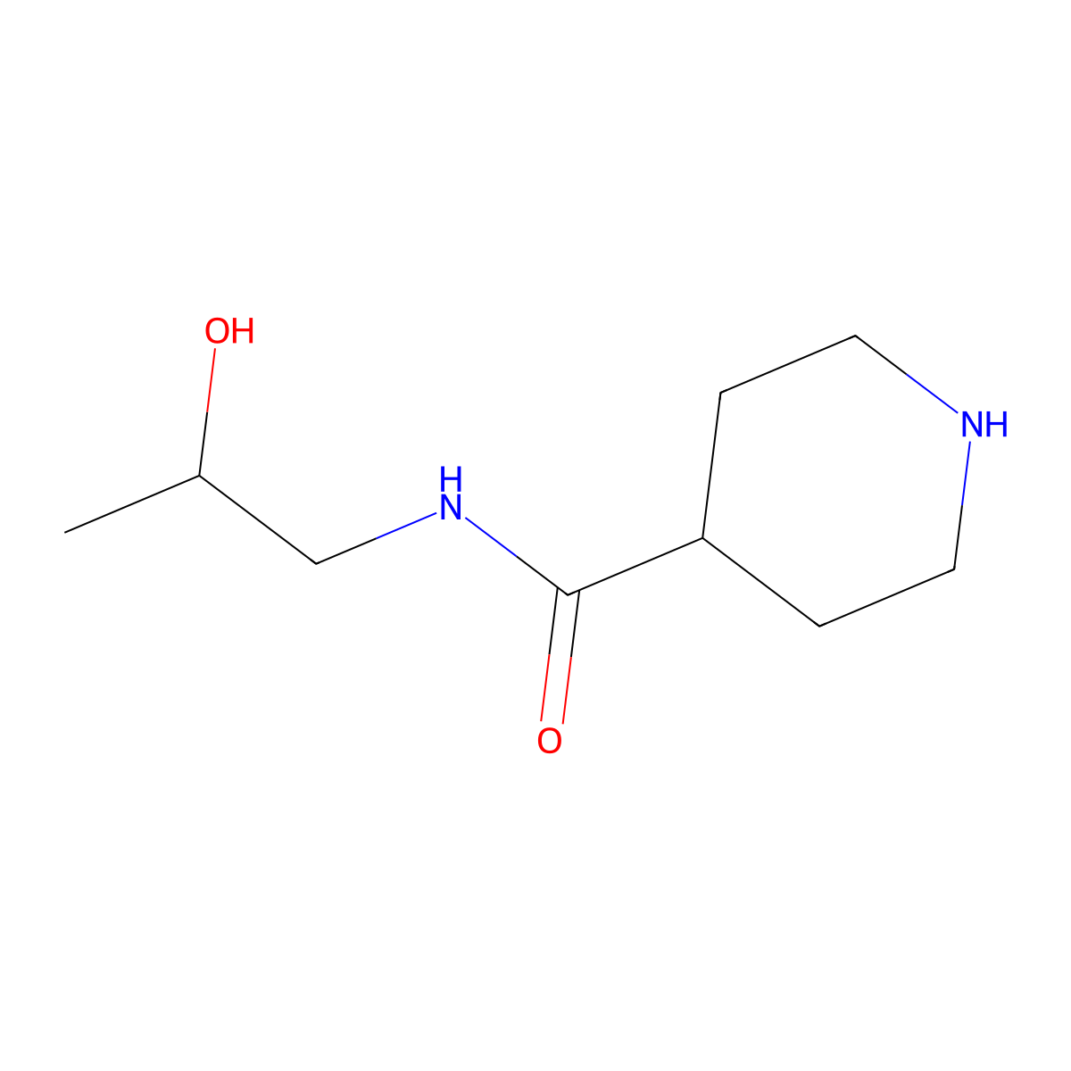 n-(2-Hydroxypropyl)piperidine-4-carboxamide molecular structure, CAS 40051-34-1