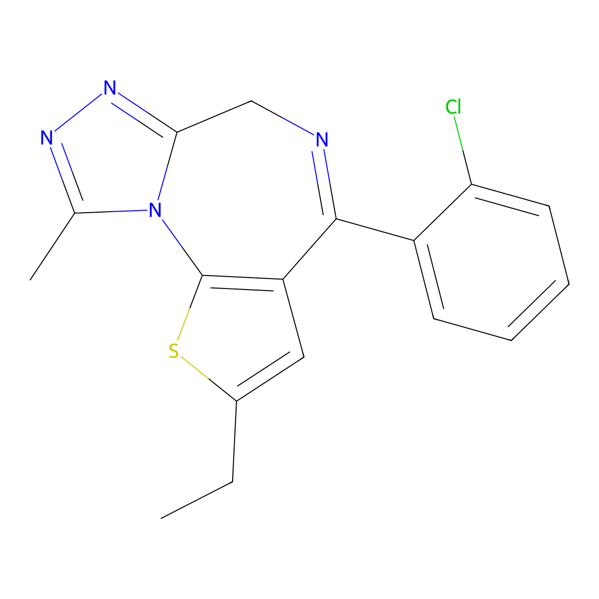 Etizolam molecular structure, CAS 40054-69-1