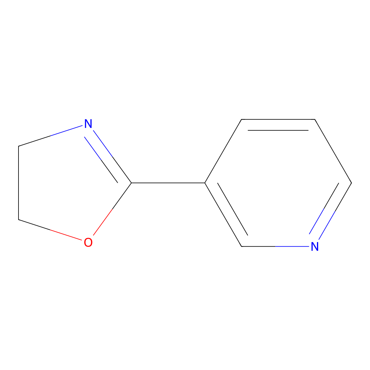 Pyridine, 3-(4,5-dihydro-2-oxazolyl)- molecular structure, CAS 40055-37-6