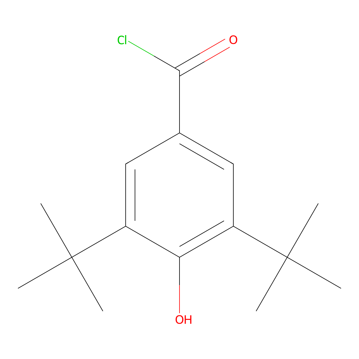 3,5-Di-tert-butyl-4-hydroxybenzoyl chloride molecular structure, CAS 40056-43-7