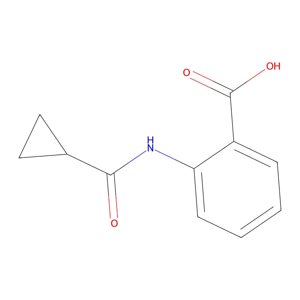 2-Cyclopropaneamidobenzoic acid molecular structure, CAS 40057-21-4