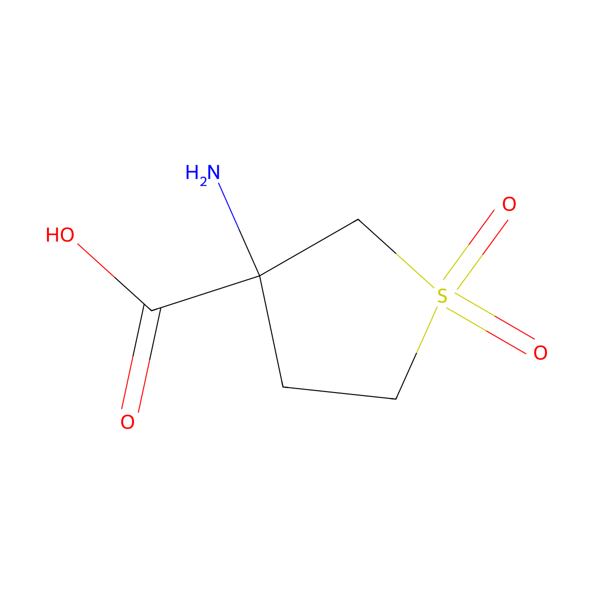 3-Amino-1,1-dioxo-1lambda6-thiolane-3-carboxylic acid molecular structure, CAS 40057-27-0