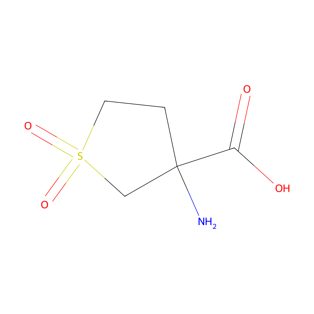 3-Amino-1,1-dioxo-1lambda6-thiolane-3-carboxylic acid molecular structure, CAS 40057-27-0
