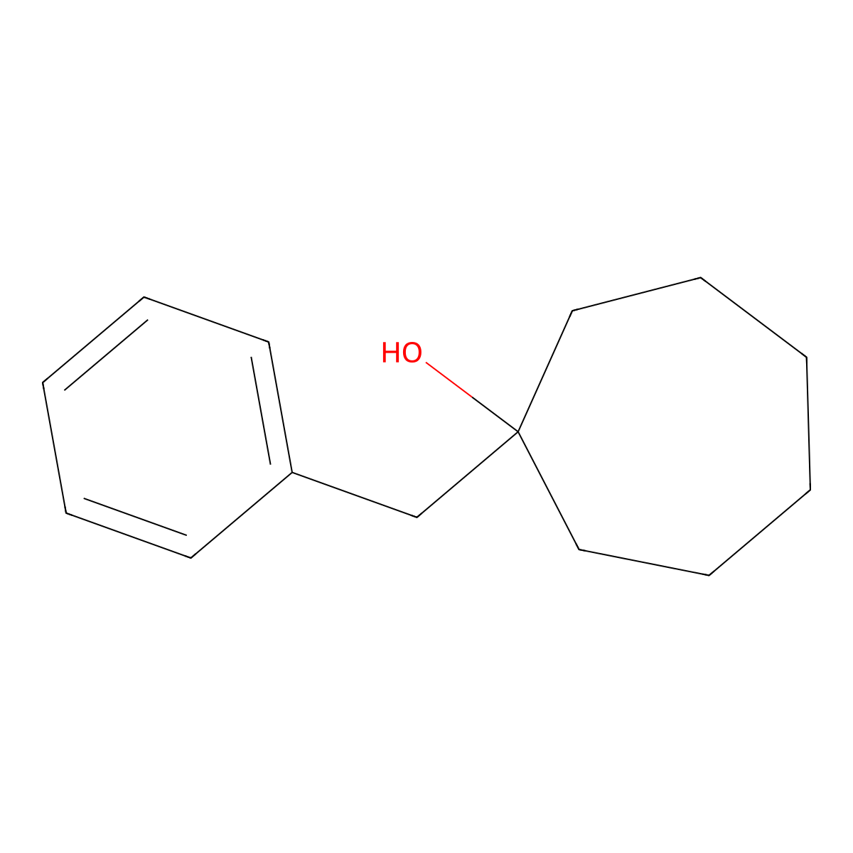1-Benzylcycloheptan-1-ol molecular structure, CAS 4006-73-9