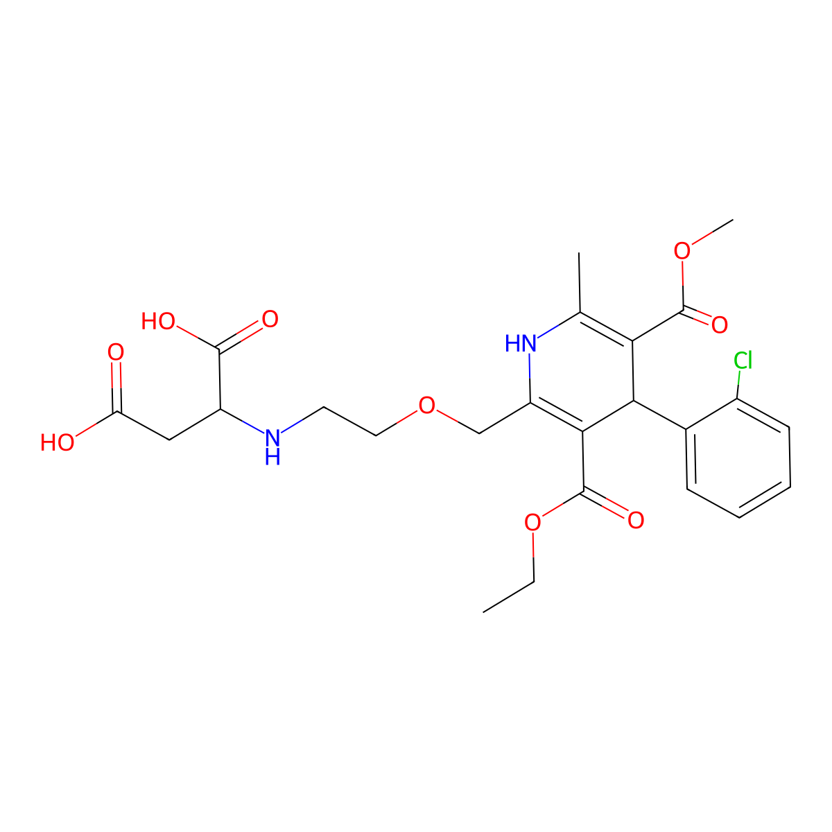Amlodipine aspartic acid impurity molecular structure, CAS 400602-35-9