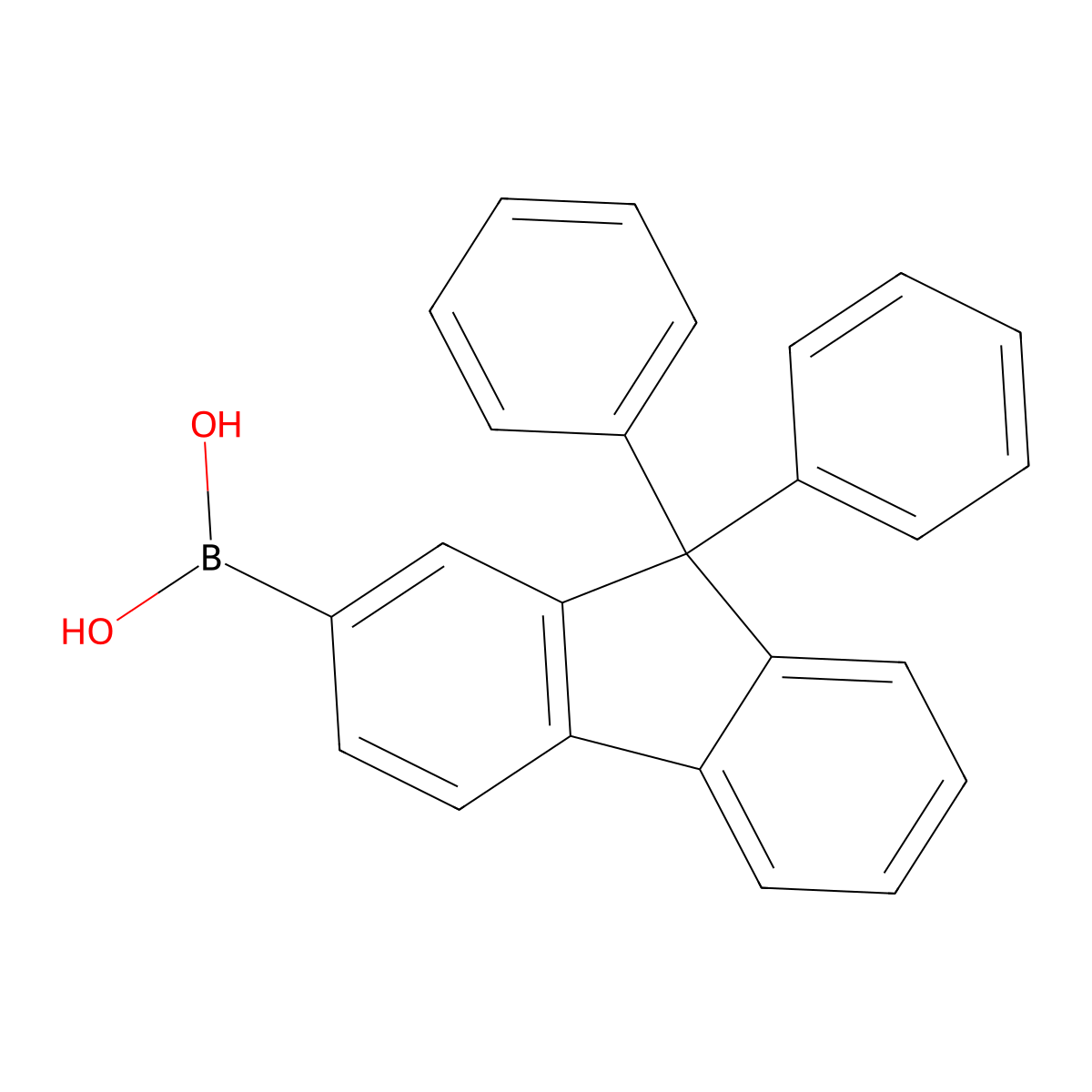 B-(9,9-Diphenyl-9H-fluoren-2-yl)boronic acid molecular structure, CAS 400607-31-0