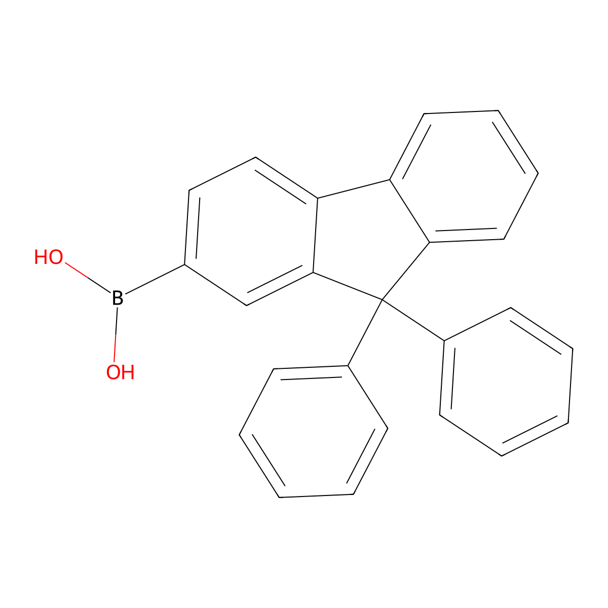 B-(9,9-Diphenyl-9H-fluoren-2-yl)boronic acid molecular structure, CAS 400607-31-0