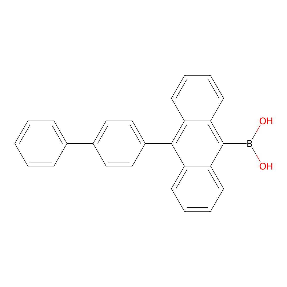 (10-[1,1'-Biphenyl]-4-yl-9-anthracenyl)boronic acid molecular structure, CAS 400607-47-8