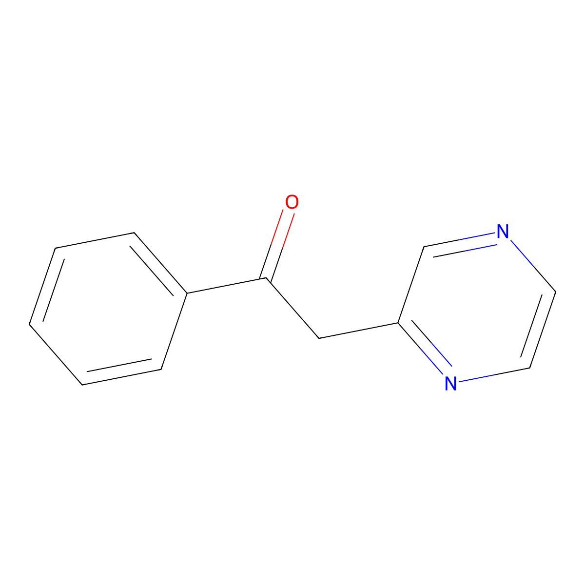 1-Phenyl-2-pyrazin-2-yl ethanone molecular structure, CAS 40061-45-8