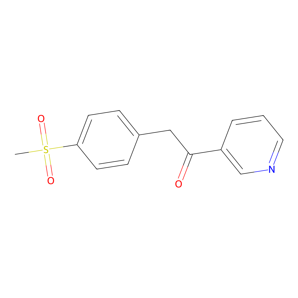 2-(4-Methanesulfonylphenyl)-1-pyridin-3-ylethanone molecular structure, CAS 40061-50-5