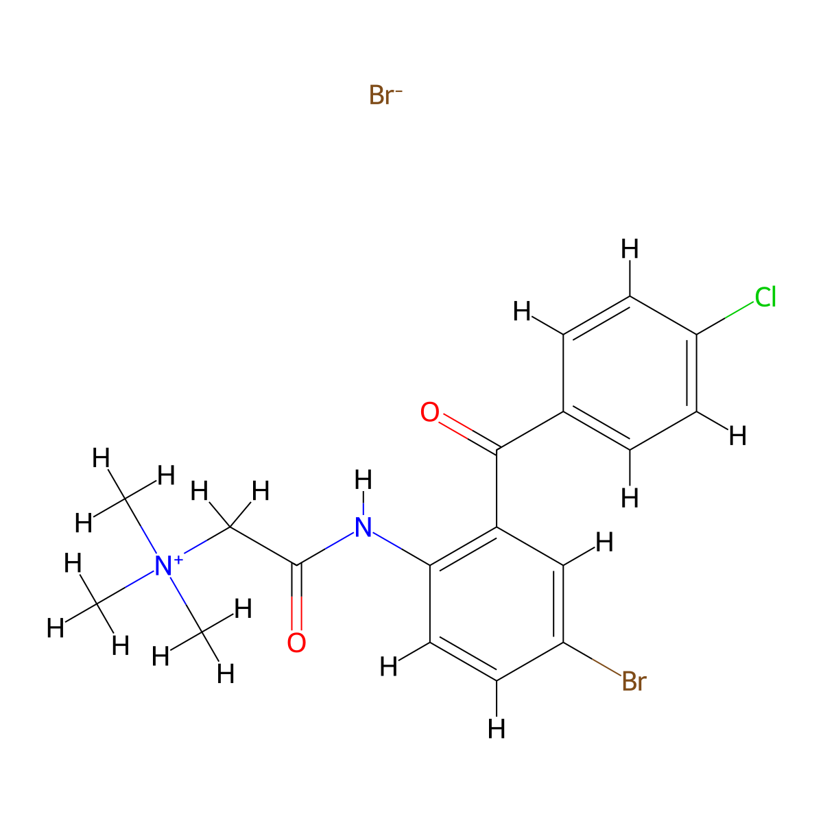 2-((4-bromo-2-(4-chlorobenzoyl)phenyl)amino)-N,N,N-trimethyl-2-oxoethanaminium bromide molecular structure, CAS 400611-04-3