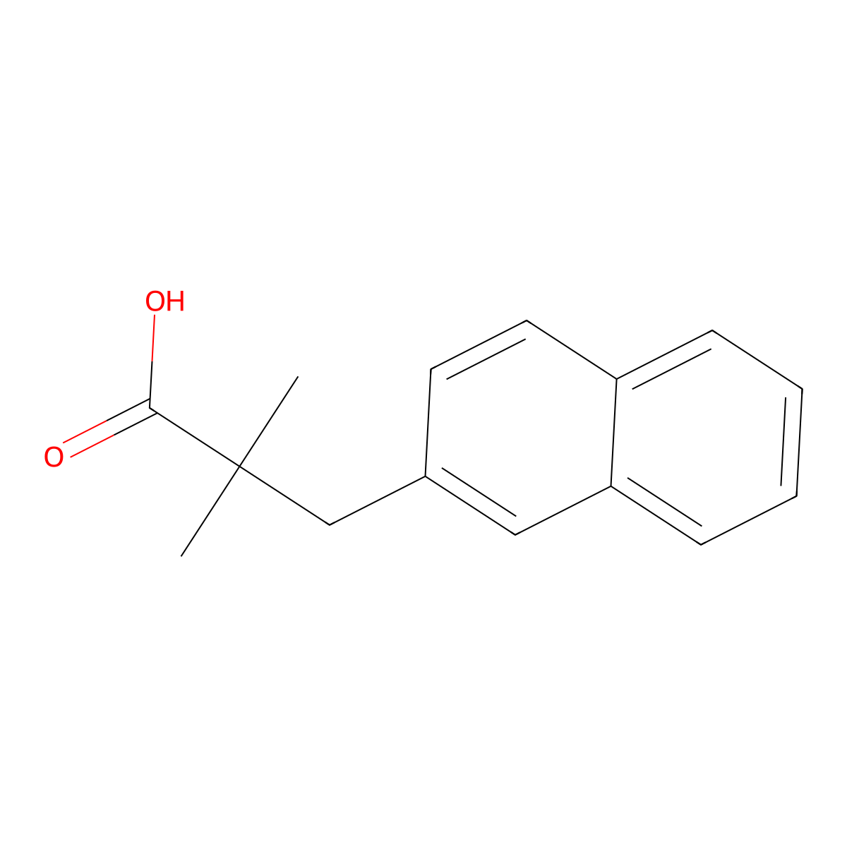2,2-Dimethyl-3-(2-naphthyl)propionic acid molecular structure, CAS 400613-93-6
