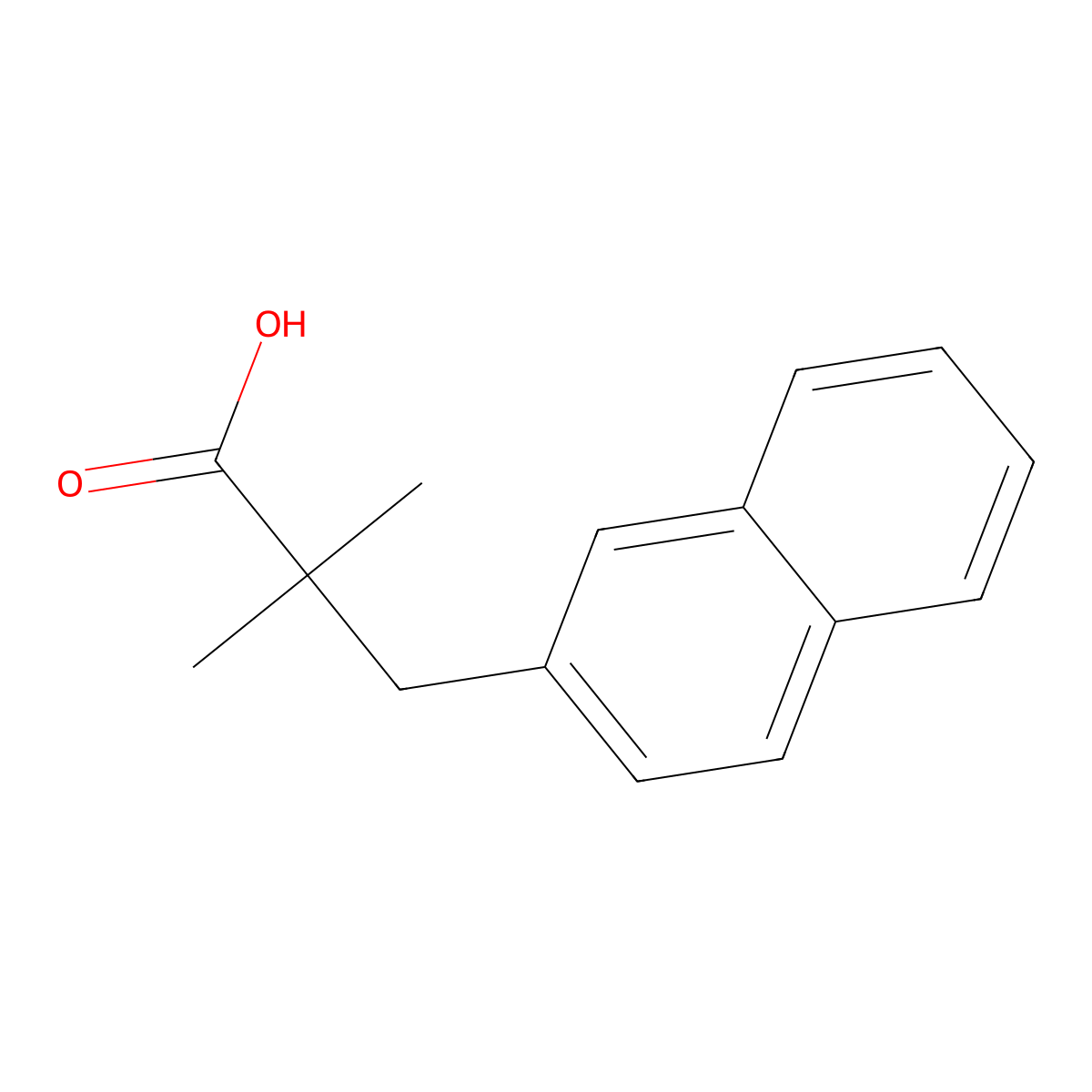 2,2-Dimethyl-3-(2-naphthyl)propionic acid molecular structure, CAS 400613-93-6