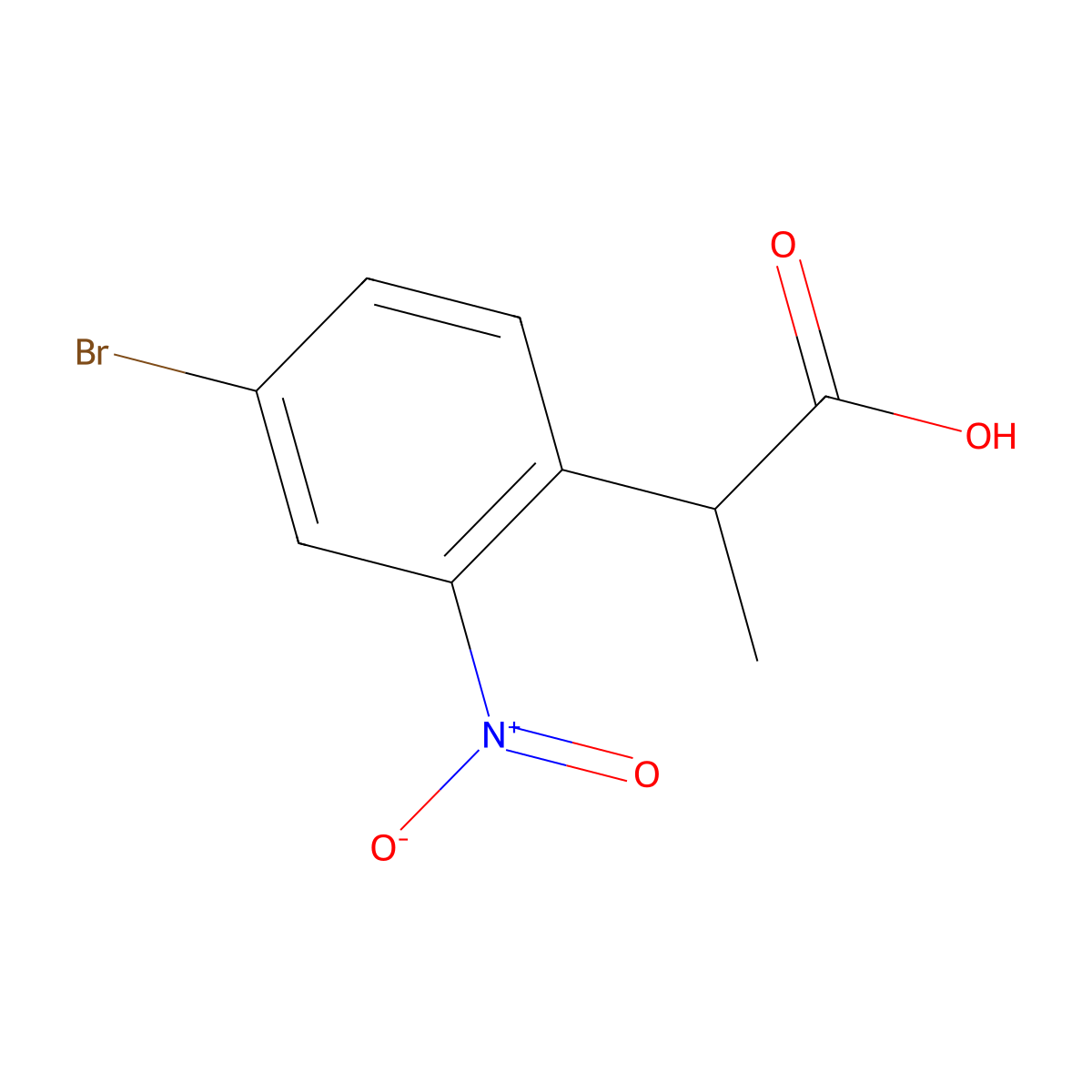 2-(4-Bromo-2-nitrophenyl)propanoic acid molecular structure, CAS 400620-76-0