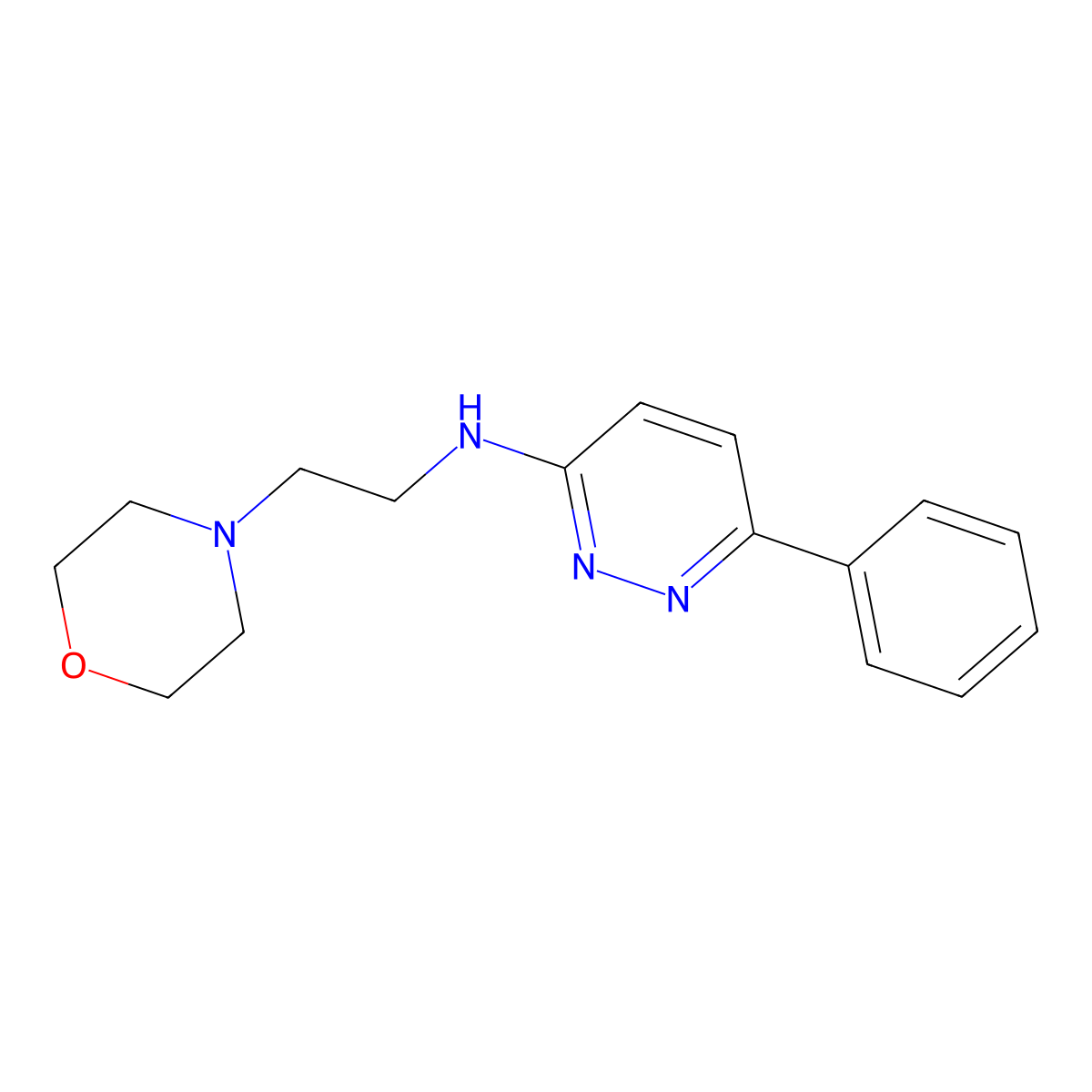 N-(2-Morpholin-4-ylethyl)-6-phenyl-pyridazin-3-amine molecular structure, CAS 40064-52-6