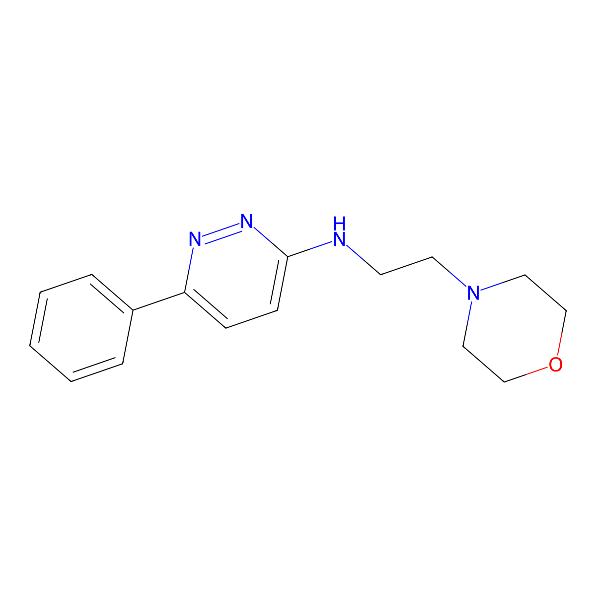 N-(2-Morpholin-4-ylethyl)-6-phenyl-pyridazin-3-amine molecular structure, CAS 40064-52-6