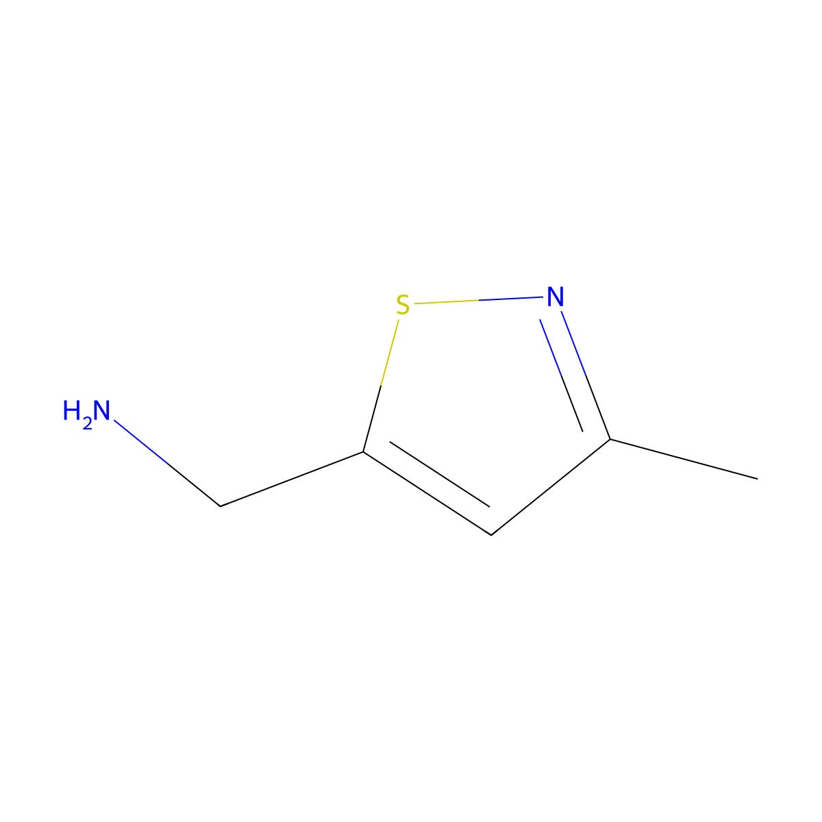 (3-Methyl-1,2-thiazol-5-yl)methanamine molecular structure, CAS 40064-67-3