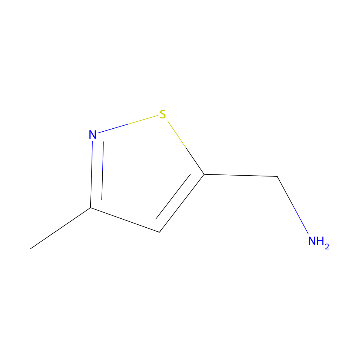 (3-Methyl-1,2-thiazol-5-yl)methanamine molecular structure, CAS 40064-67-3
