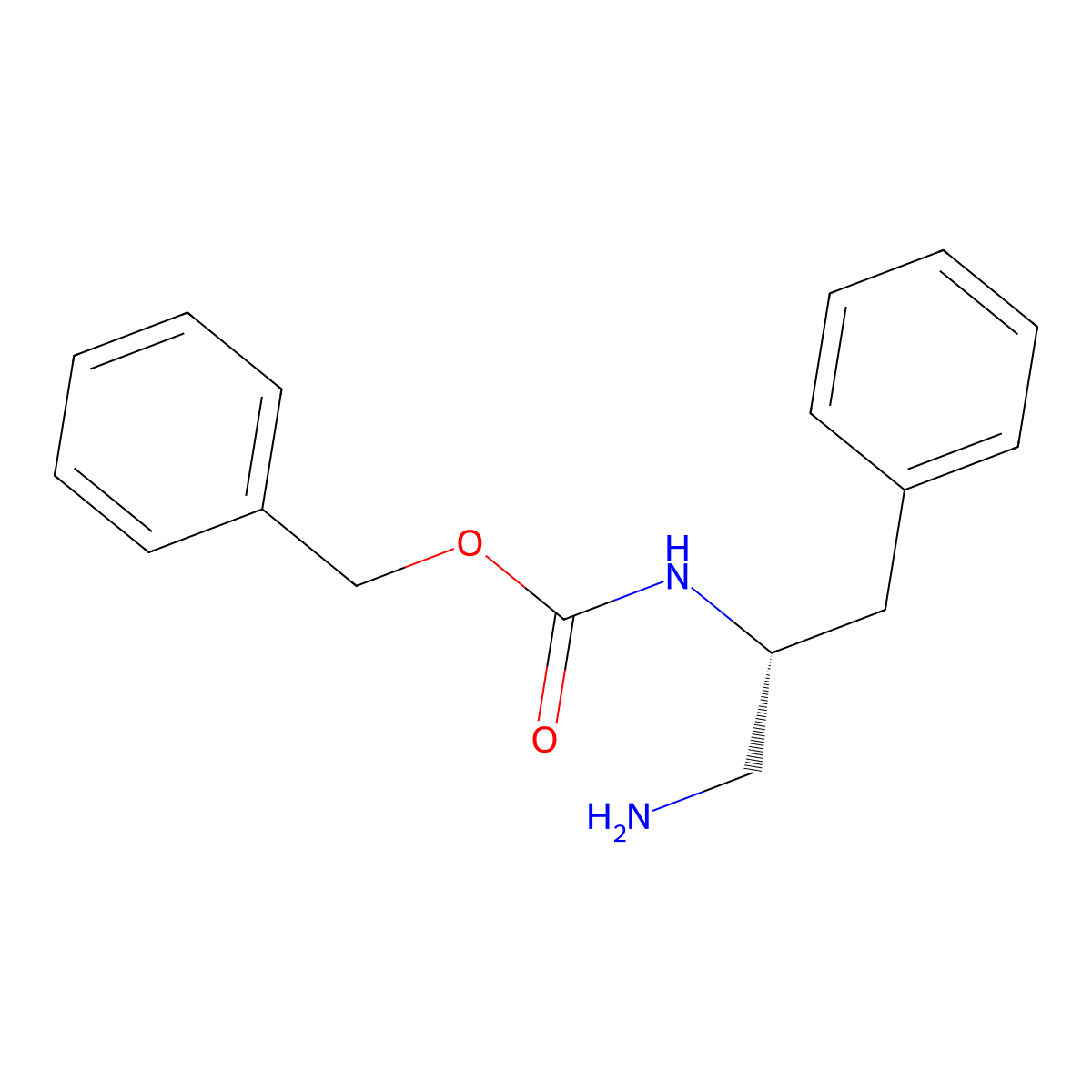 (R)-Benzyl 1-amino-3-phenylpropan-2-ylcarbamate molecular structure, CAS 400652-48-4