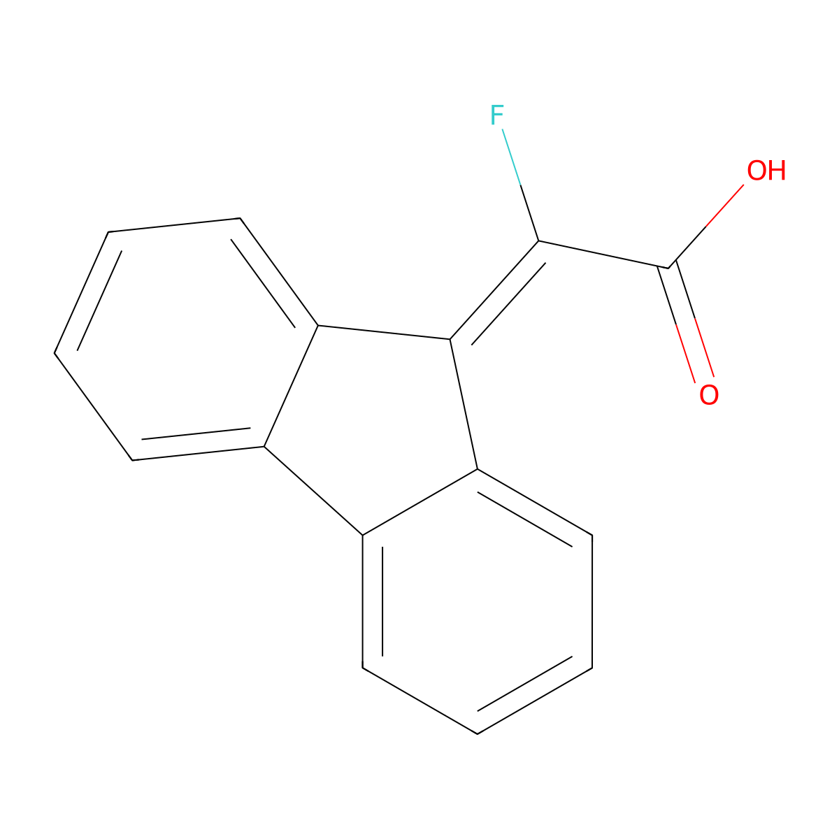 9H-fluoren-9-ylidene(fluoro)acetic acid molecular structure, CAS 400653-14-7