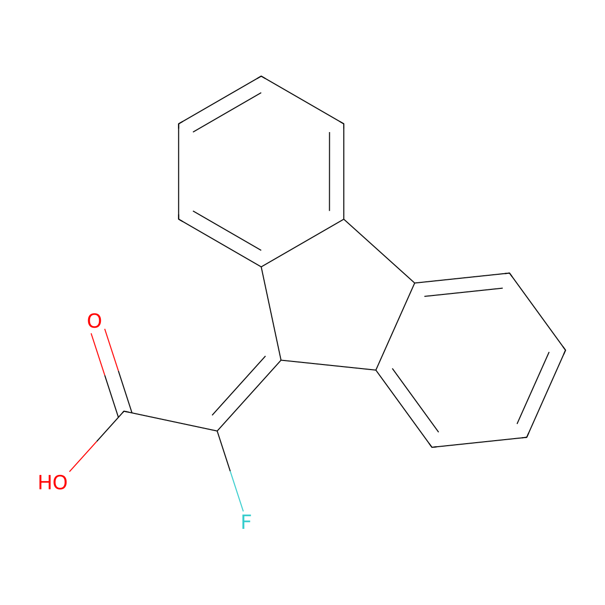 9H-fluoren-9-ylidene(fluoro)acetic acid molecular structure, CAS 400653-14-7