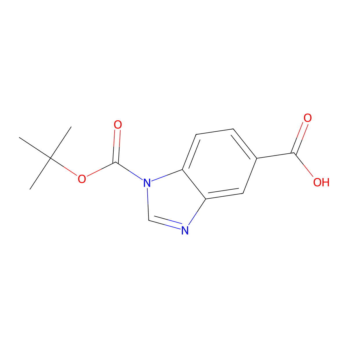 1-(tert-Butoxycarbonyl)-1H-benzimidazole-5-carboxylic acid molecular structure, CAS 400653-36-3