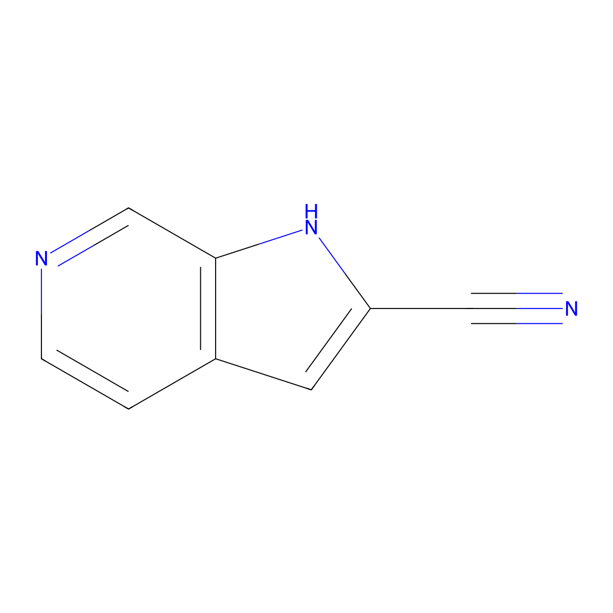 1H-Pyrrolo[2,3-c]pyridine-2-carbonitrile molecular structure, CAS 40068-77-7