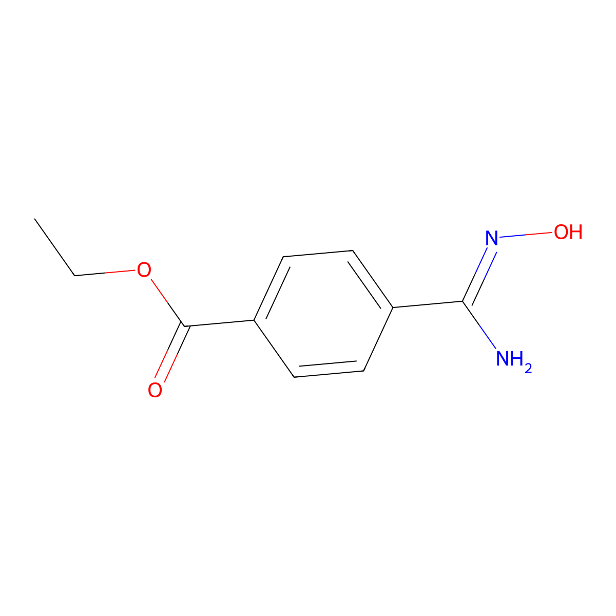 Ethyl 4-(N'-hydroxycarbamimidoyl)benzoate molecular structure, CAS 40069-10-1