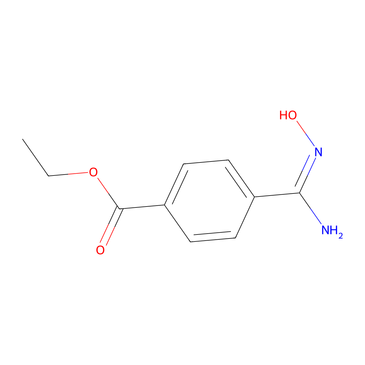 Ethyl 4-(N'-hydroxycarbamimidoyl)benzoate molecular structure, CAS 40069-10-1