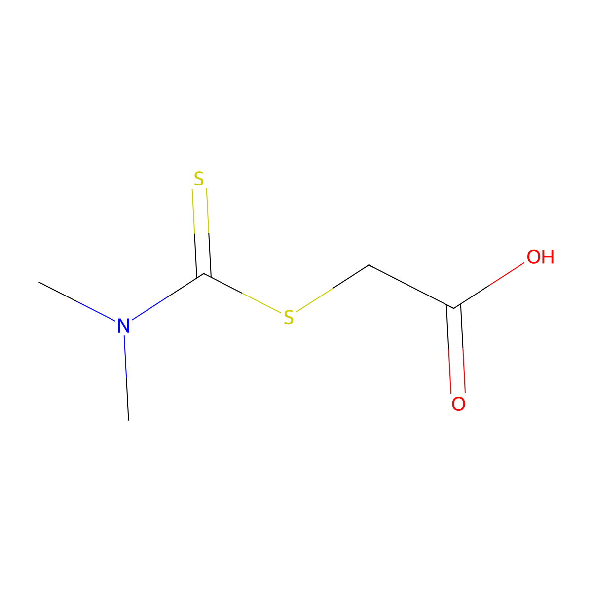 S-(N,N-Dimethylthiocarbamoyl)thioglycolic Acid molecular structure, CAS 4007-01-6