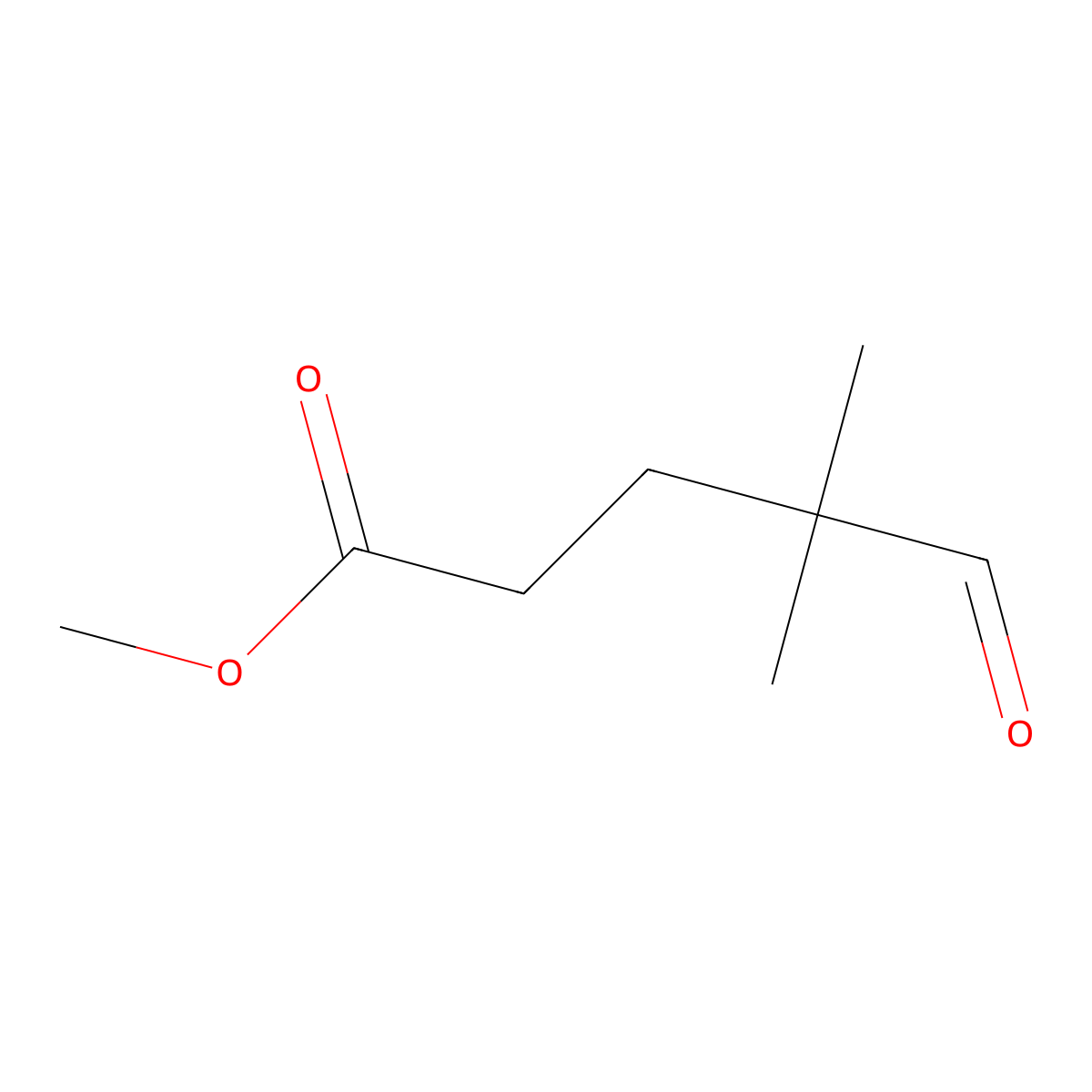 Methyl 4,4-dimethyl-5-oxopentanoate molecular structure, CAS 4007-81-2