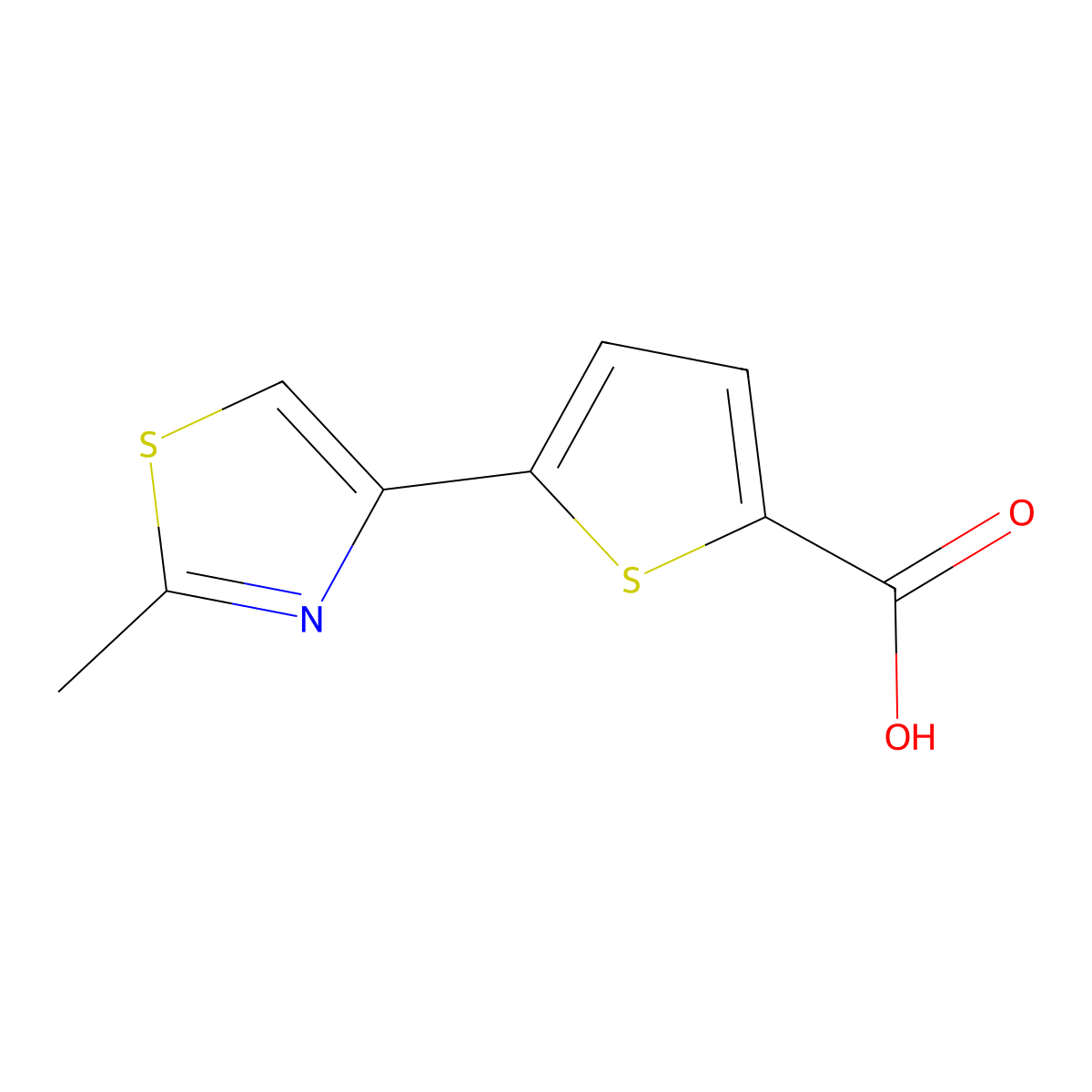 5-(2-Methyl-1,3-thiazol-4-yl)thiophene-2-carboxylic acid molecular structure, CAS 400715-45-9