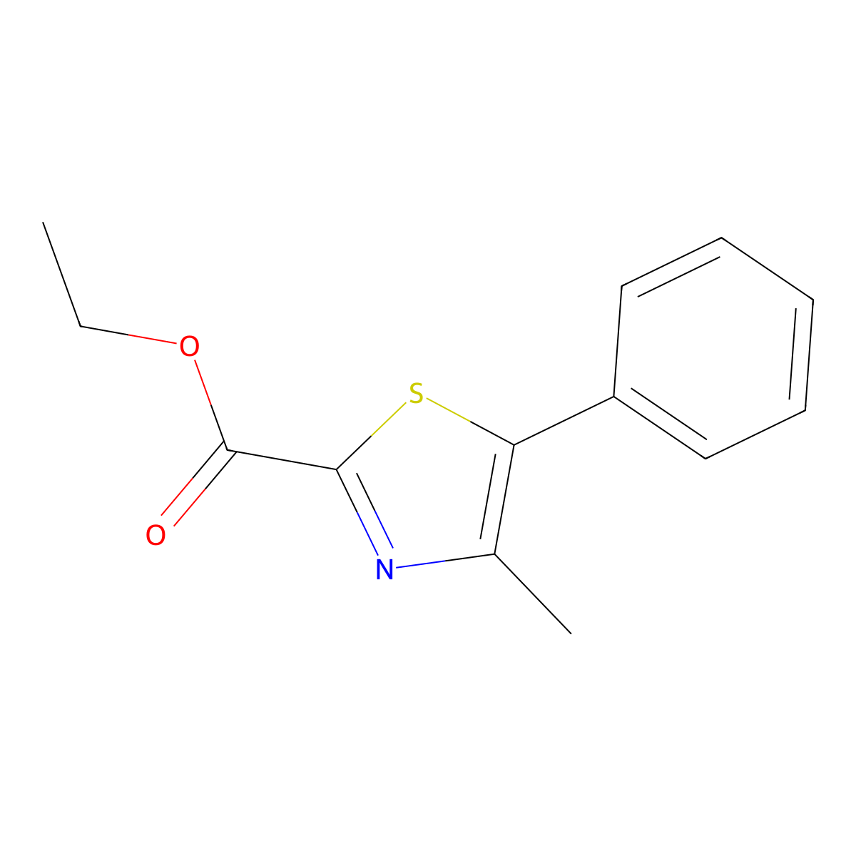 Ethyl 4-methyl-5-phenyl-1,3-thiazole-2-carboxylate molecular structure, CAS 400715-76-6